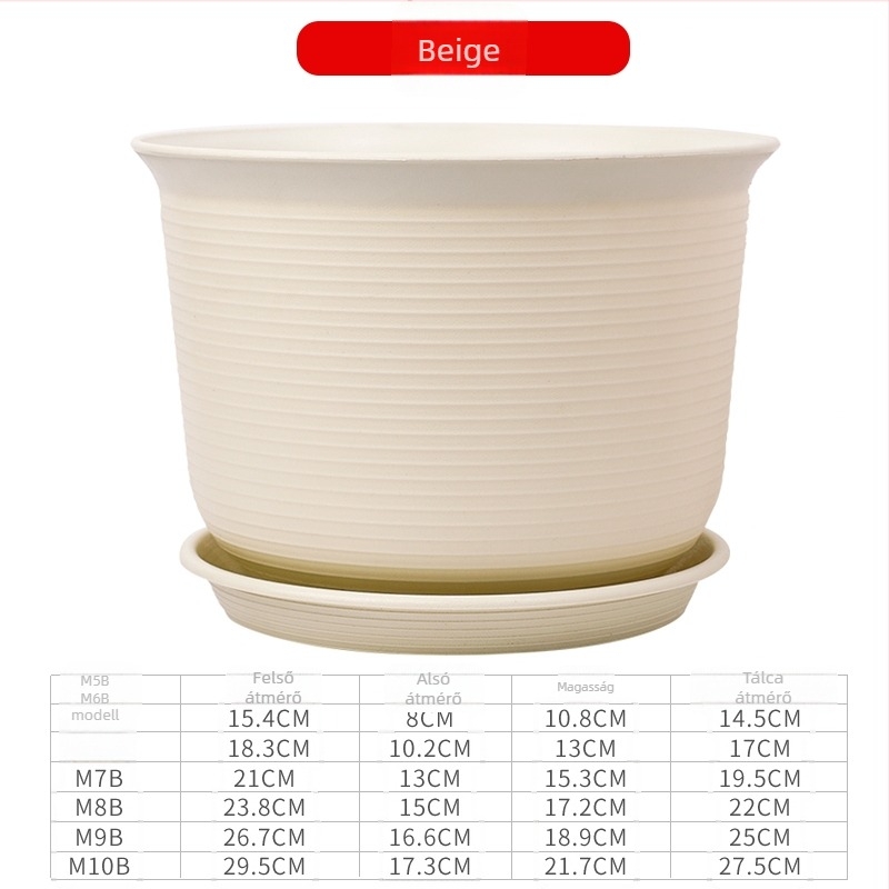 Műanyag virágtartó, padlón álló, egyszerű stílus, otthoni kertészkedéshez