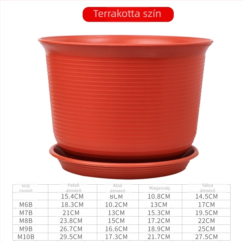 Műanyag virágtartó, padlón álló, egyszerű stílus, otthoni kertészkedéshez