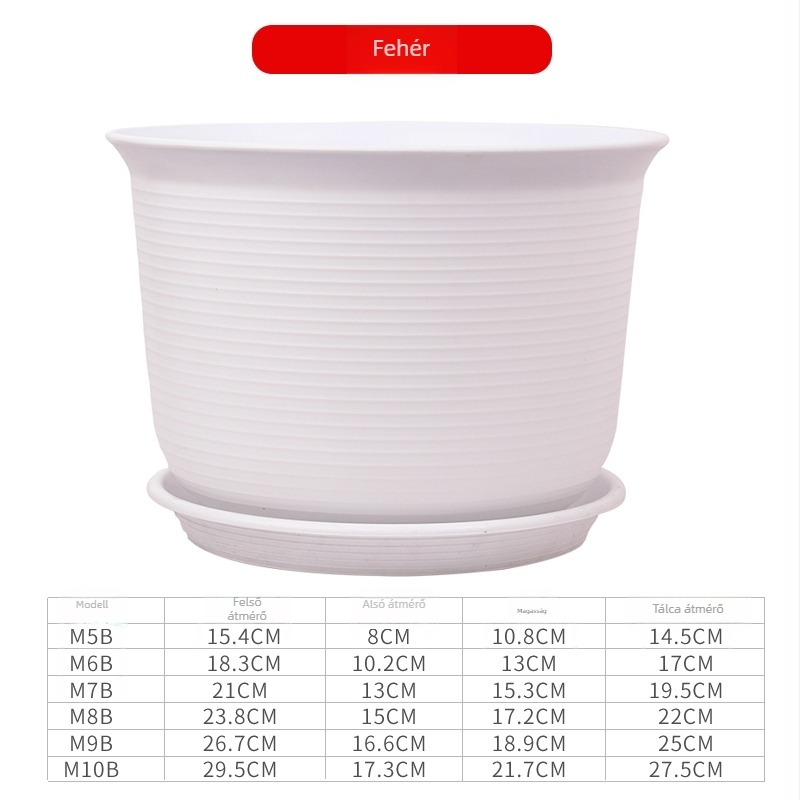 Műanyag virágtartó, padlón álló, egyszerű stílus, otthoni kertészkedéshez