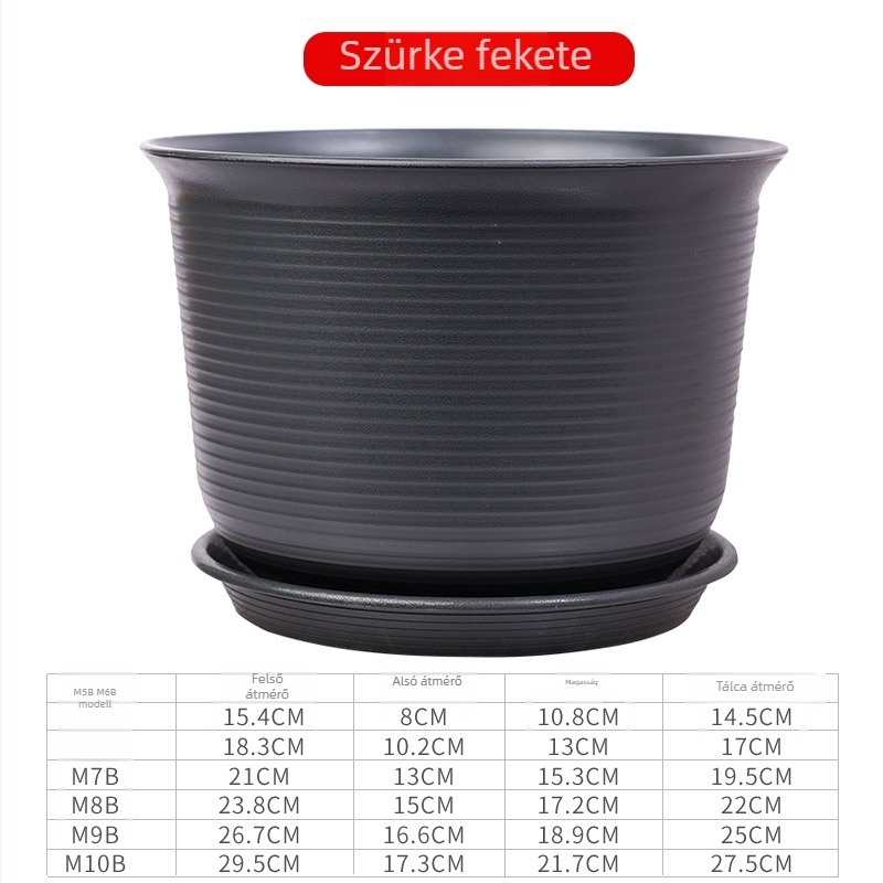 Műanyag virágtartó, padlón álló, egyszerű stílus, otthoni kertészkedéshez