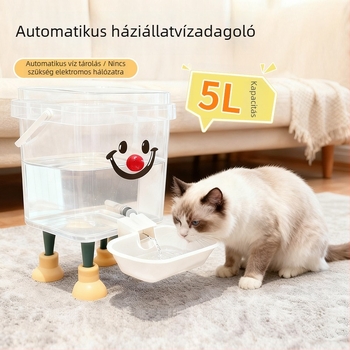 Háziállatok ivóvíz adagolója, hálózatról működő, műanyagból, univerzális használatra, nagy kapacitás, automatikus etetés funkció