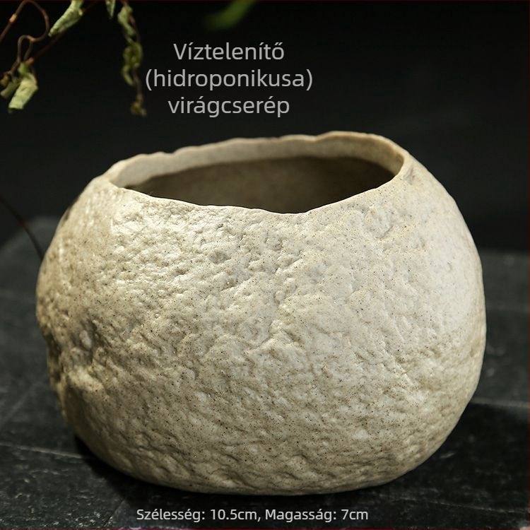 Retro kerámia virágtartó succulensekhez és money planthez, asztali hidroponikus dekoráció