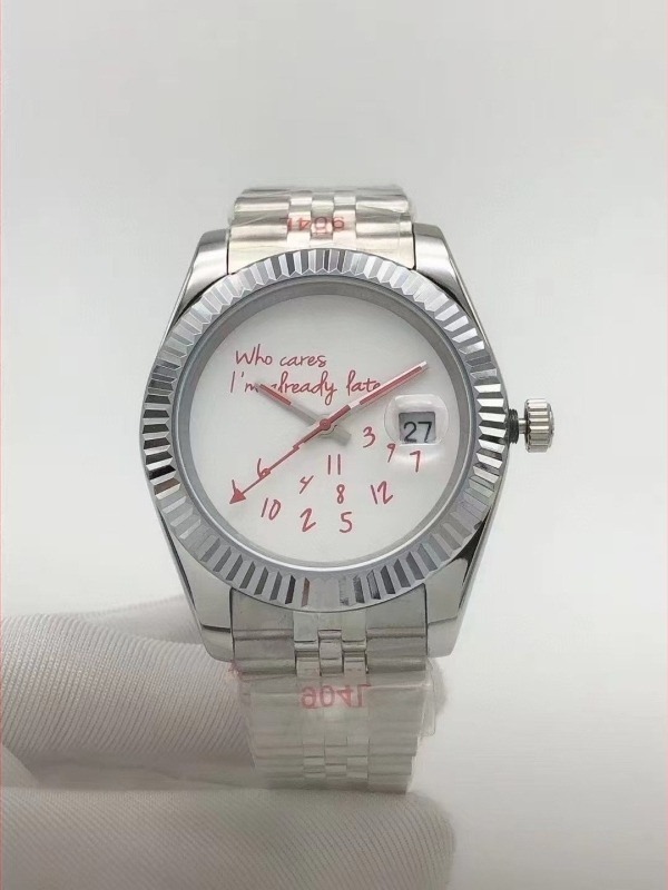 Férfi automata mechanikus óra - zafír kristályüveg, rozsdamentes acél tokozás és szíj, spirál koronával, átlátszó hátlappal