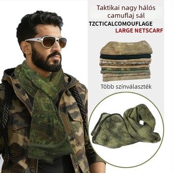 Kamuflált fej- és nyakmelegítő kültéri használatra, kevert anyagból, sokoldalú stílus, testreszabható feldolgozás elérhető