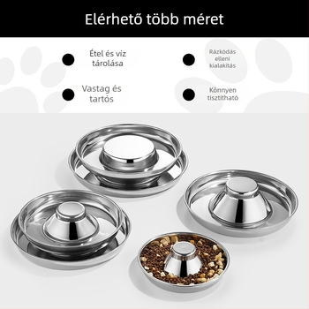 Happy in rozsdamentes acél macska etetőtál anti-tip kialakítással