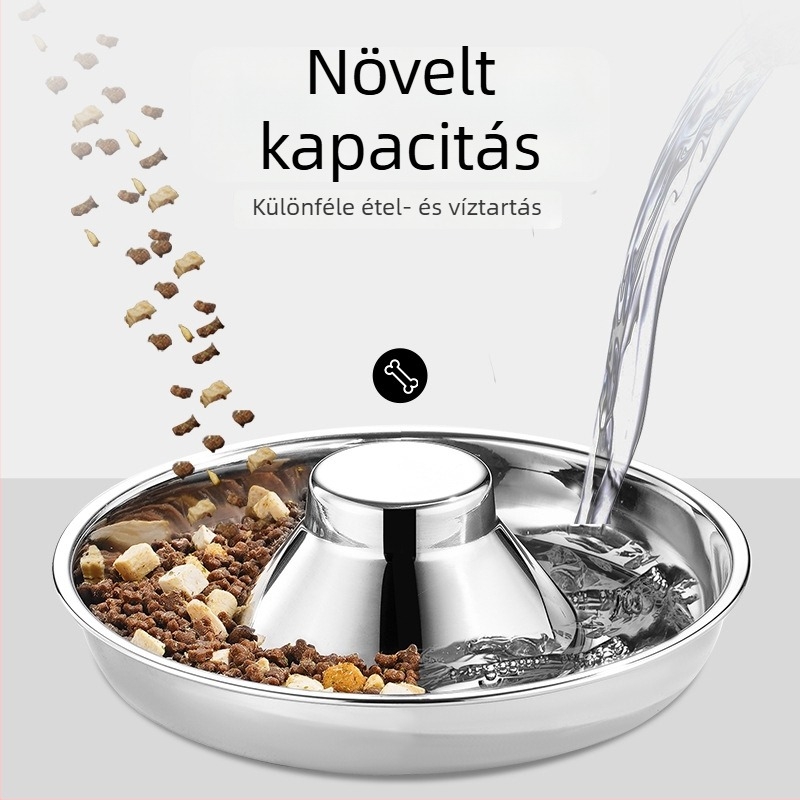 Happy in rozsdamentes acél macska etetőtál anti-tip kialakítással