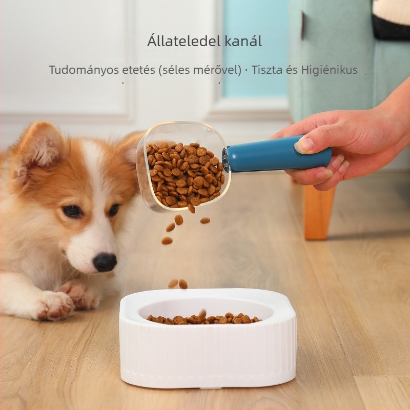 Háziállatok etetőkanál átlátszó mérőskálával, ABS anyagból, macskáknak, Neighbor kittens