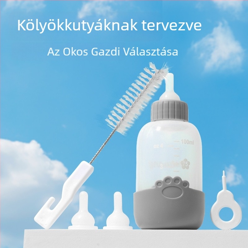 Szilikon etetőbimbó cicáknak, egyhónapos kölykök számára, PET-palack kompatibilis