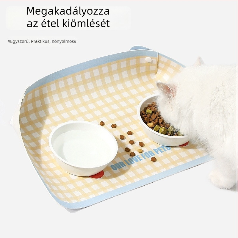 PU bőr etető alátét macska- és kutyatálákhoz, csúszásmentes, vízálló és olajálló, különböző méretekben