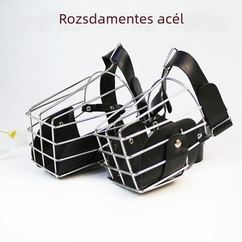 Kutyaszájkosár rozsdamentes acélból, hálós kialakítás, ugatás elleni és harapás elleni, állítható