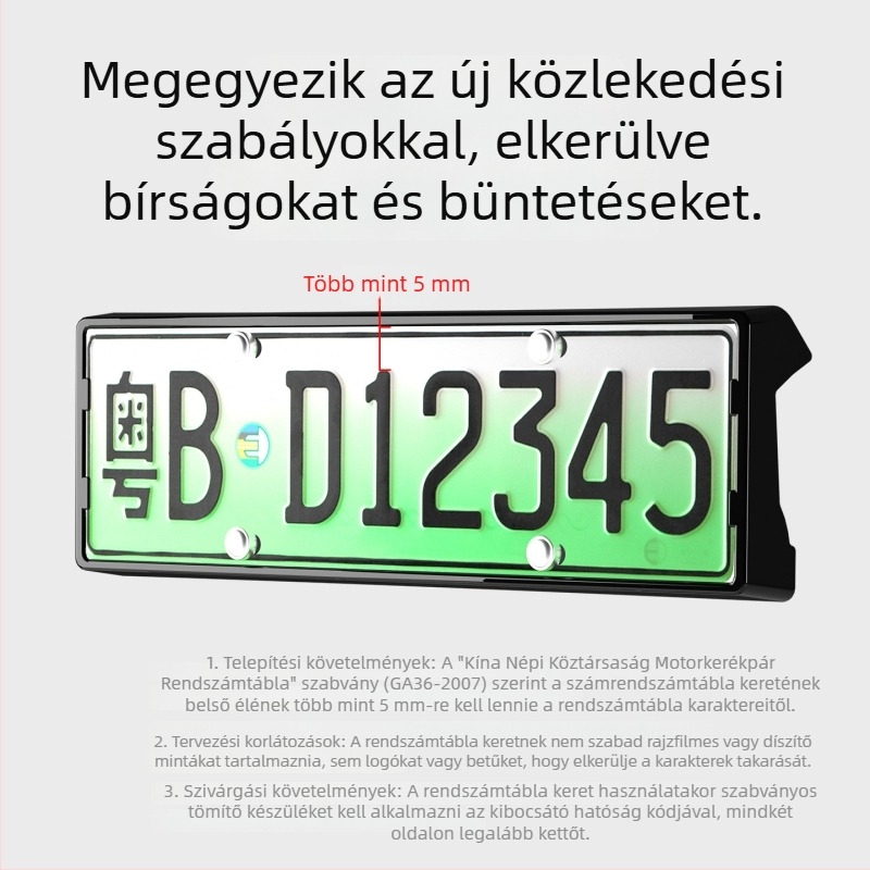 YU7-hez tervezett különleges rendszám-tartó, műanyagból, teljes élvédő kerettel
