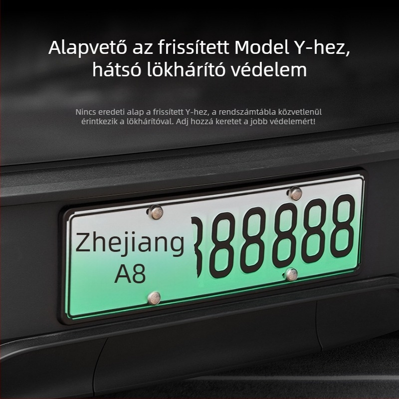 Tesla Model Y/3 rendszámtábla tartó – műanyag, Tesla-kompatibilis, testreszabás elérhető
