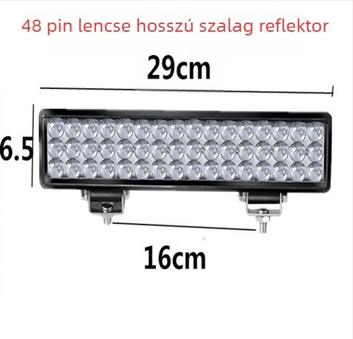 Autóhoz való LED csíklámpa – tetőre szerelhető, 100W, 12–80V, IP67, öntött alumínium + PC ház, élettartam 50 000 óra