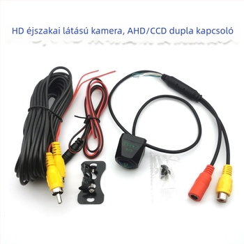 Kettős váltású hátsó kamera autó navigációs rendszerekhez, AHD/CCD, 720p, 12V, állítható szög