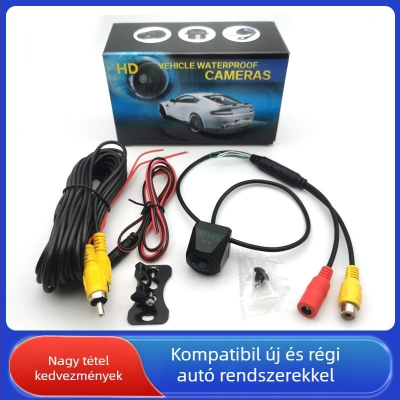 Kettős váltású hátsó kamera autó navigációs rendszerekhez, AHD/CCD, 720p, 12V, állítható szög