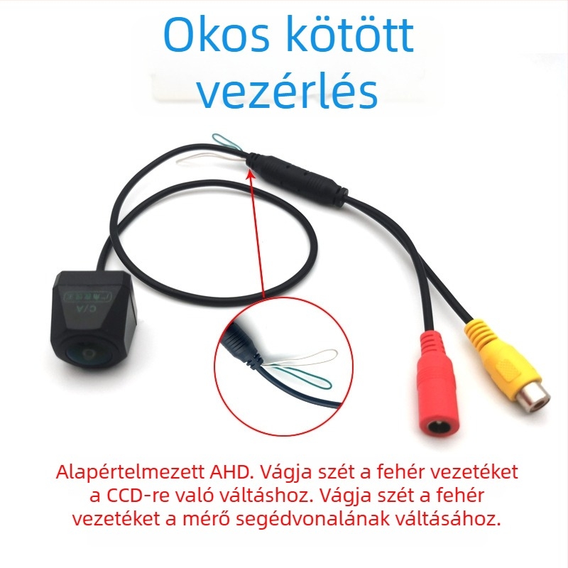 Kettős váltású hátsó kamera autó navigációs rendszerekhez, AHD/CCD, 720p, 12V, állítható szög