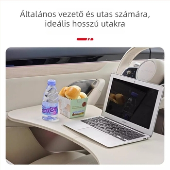 Autóba szerelt összecsukható elülső asztal, PVC anyag, falra szerelhető, univerzális sedanokhoz