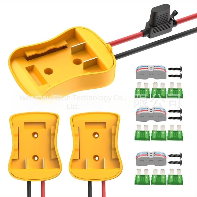 DeWalt 18V/20V lítiumakkumulátorhoz illeszkedő adapter gyerekeknek készült elektromos játékautóhoz — vezetékes csatlakozó