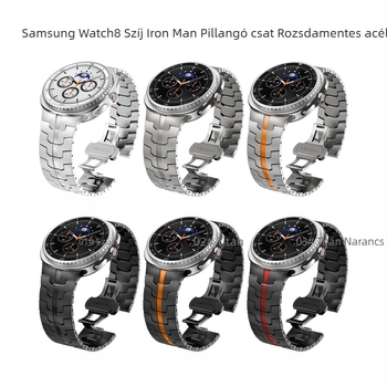 Samsung Galaxy Watch8 Classichoz tervezett rozsdamentes acél egy darabos szíj, három gyöngyös dizájnnal