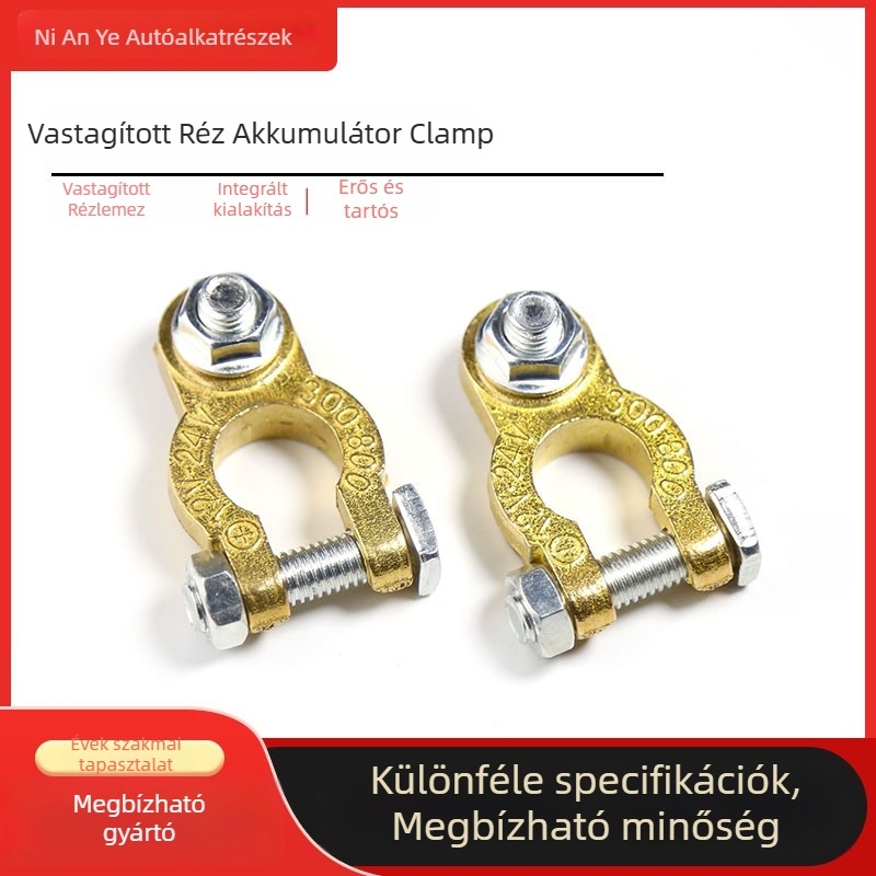Autó akkumulátor terminál kapocs — tiszta réz, modell NAY-DS01, egycsavaros rögzítés, akkumulátorokhoz (Model NAY-DS01; Material: Pure Copper; Connection: Single-Screw; Scope: Battery; Licensable Private Label)