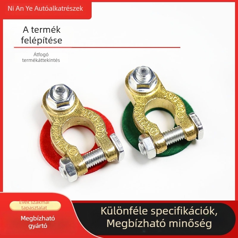 Autó akkumulátor terminál kapocs — tiszta réz, modell NAY-DS01, egycsavaros rögzítés, akkumulátorokhoz (Model NAY-DS01; Material: Pure Copper; Connection: Single-Screw; Scope: Battery; Licensable Private Label)