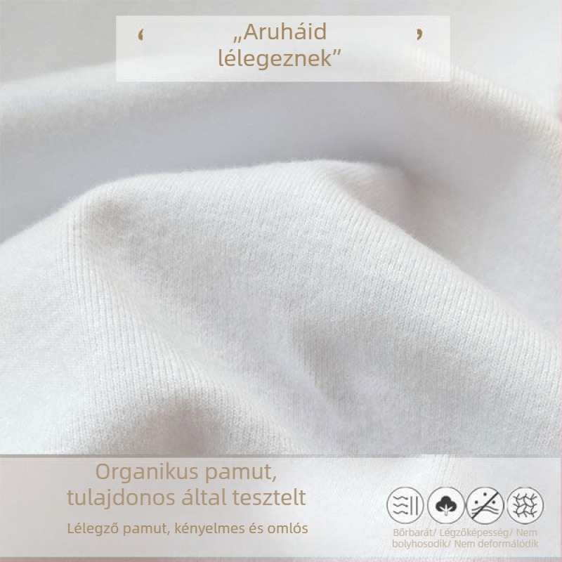 Anyasági fleece-béléssel bélelt hosszú ujjú felső, bő szabású, kerek nyakú, pamut-poliészter keverék.