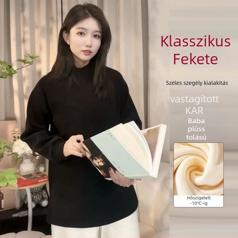 Heart and God női pulóver raglán ujjakkal, környakú, középmagasságú hossz, De Velvet anyag, regenerált cellulóz rost 50–70%, akril <30%