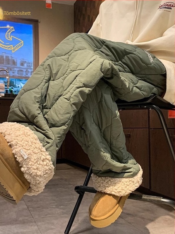 Férfi mindennapi nadrág fleece-béléssel a rendkívüli melegségért, -40°C-ig terjedő hőszigetelés, anyag: poliészter 100%, középmagas derekú övvel, laza szabású, egyenes szár