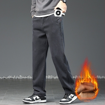 Férfi egyenes szabású nadrág fleece-béléssel, Lyocell anyagból | középmagasság, mikroelasztikusság, tél 2025