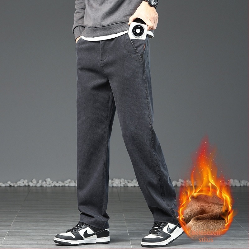 Férfi egyenes szabású nadrág fleece-béléssel, Lyocell anyagból | középmagasság, mikroelasztikusság, tél 2025