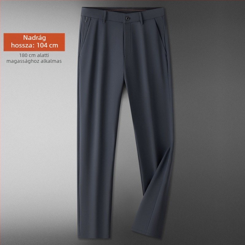 Plusz méret férfi nadrág, magas derekú, egyenes szabás, hossz 9/10, fleece bélés, 2025