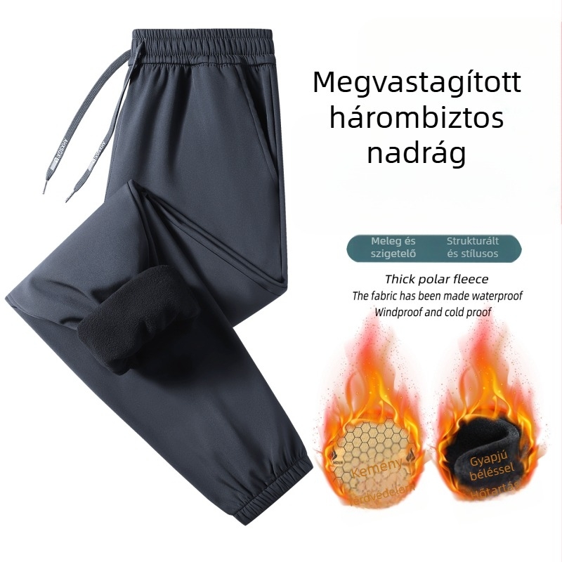 Grafén Softshell nadrág férfiak és nők számára, fleece bélés, szélálló és vízálló, mindennapi hosszú nadrág őszre–télre