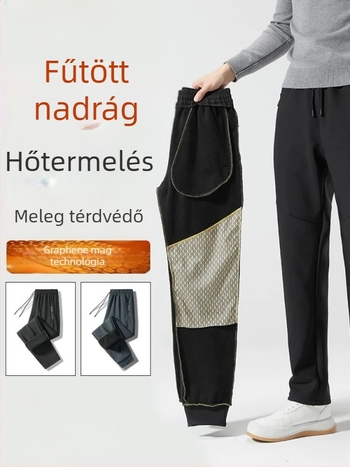 Férfi téli vízálló és széltől védett nadrág fleece béléssel, vastag grafén melegséggel, sportos, hétköznapi nadrág havas területeken és hegymászáshoz
