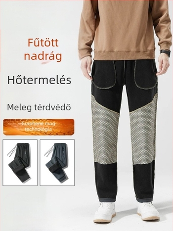 Férfi téli vízálló és széltől védett nadrág fleece béléssel, vastag grafén melegséggel, sportos, hétköznapi nadrág havas területeken és hegymászáshoz