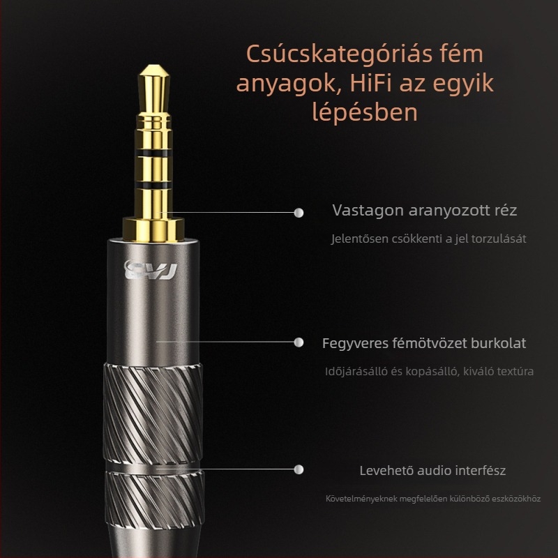 Cserélhető audio kábel fejhallgatóhoz, 4,4 mm kiegyensúlyozott / 3,5 mm szabvány, oxigénmentes réz vezeték, MMCX 0,78 mm csatlakozó, SGS tanúsítvány