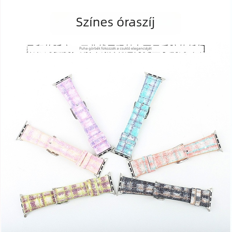 Golden Glow Bőr gyorskioldó csuklópánt Apple Watch, Samsung és Huawei számára — tűcsat