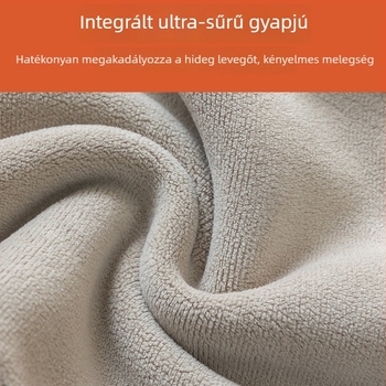 Férfi pamut termo nadrág fleece-szövettel, grafén fűtés, magas derék, térdvédő funkció