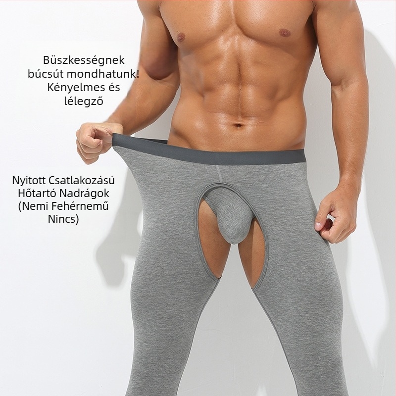 Férfi modal meleg, vékony leggings, 9/10 hossz, varrat nélküli, egyrétegű
