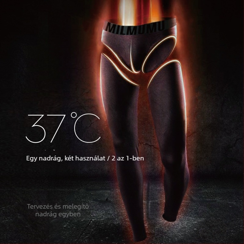 Férfi pamut termosz leggings őszre, cropped, karcsú szabás, 92% pamut, közepes vastagságú 181–200 g/m², egyrétegű