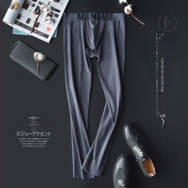 Férfi pamut termosz leggings őszre, cropped, karcsú szabás, 92% pamut, közepes vastagságú 181–200 g/m², egyrétegű