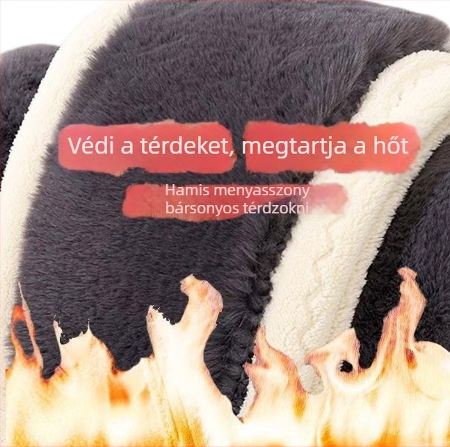 Férfi pamutnadrág fleece-béléssel, extra vastag, derek- és térdvédővel, meleg