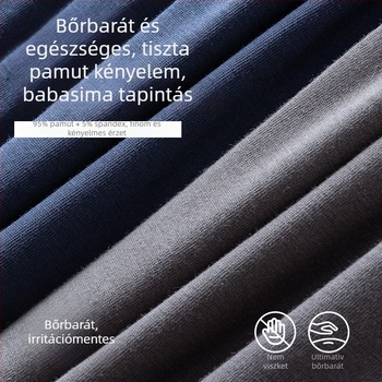 Férfiak magas derekú, 100% pamutból készült termikus nadrág fleece béléssel, meleg őszre és télre, nagy méret