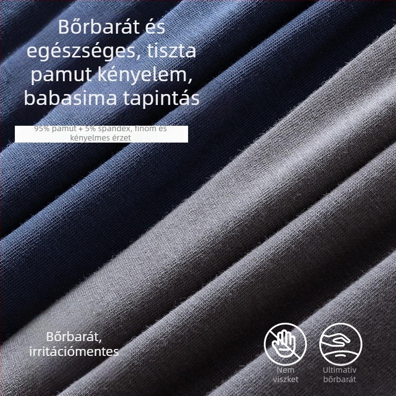 Férfiak magas derekú, 100% pamutból készült termikus nadrág fleece béléssel, meleg őszre és télre, nagy méret