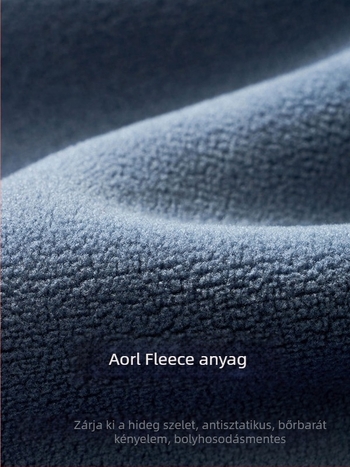 Középkorú férfiak kapucnis fleece kabát, velúr béléses, őszi-téli külső ruházat
