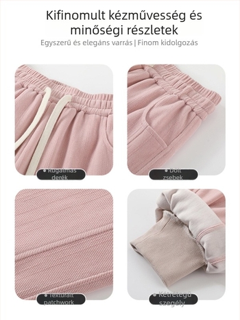 Női széles nadrág pehelytöltettel, poliészter 95%+, fehér kacsa toll töltet, magas derék, 2025 ősz, japán-koreai lazább stílus