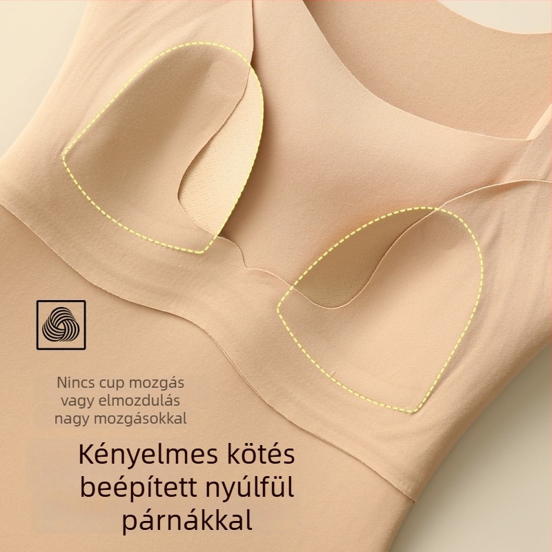Női kapucnis termo mellény beépített melltartóval, nylon anyagból, testformázó és melegen tartó