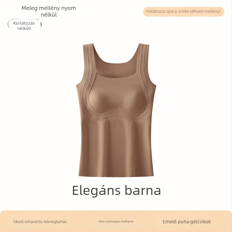 Női kapucnis termo mellény beépített melltartóval, nylon anyagból, testformázó és melegen tartó