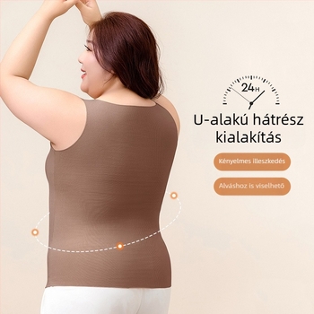 Plusz méretű női termikus mellény fleece-béléssel, egyben alapréteg külső és belső viselethez, ősz-tél