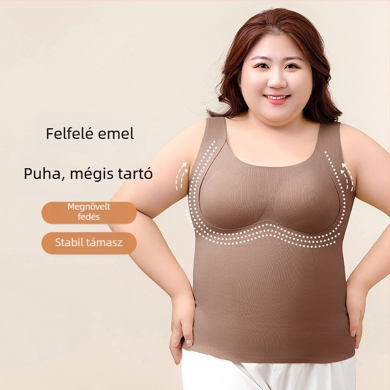 Plusz méretű női termikus mellény fleece-béléssel, egyben alapréteg külső és belső viselethez, ősz-tél