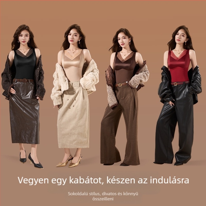 Női kapucnis termikus mellény beépített melltartó betétekkel, V-nyakú, egyrétegű, közepes súlyú poliészter 181–200 g/m²